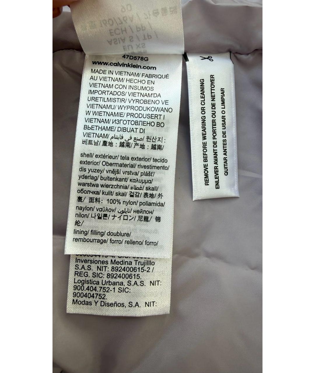 CALVIN KLEIN Синяя полиуретановая куртка, фото 7