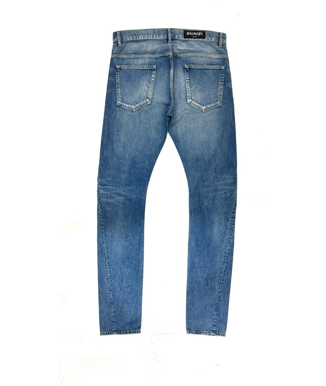 BALMAIN Синие хлопковые прямые джинсы, фото 3