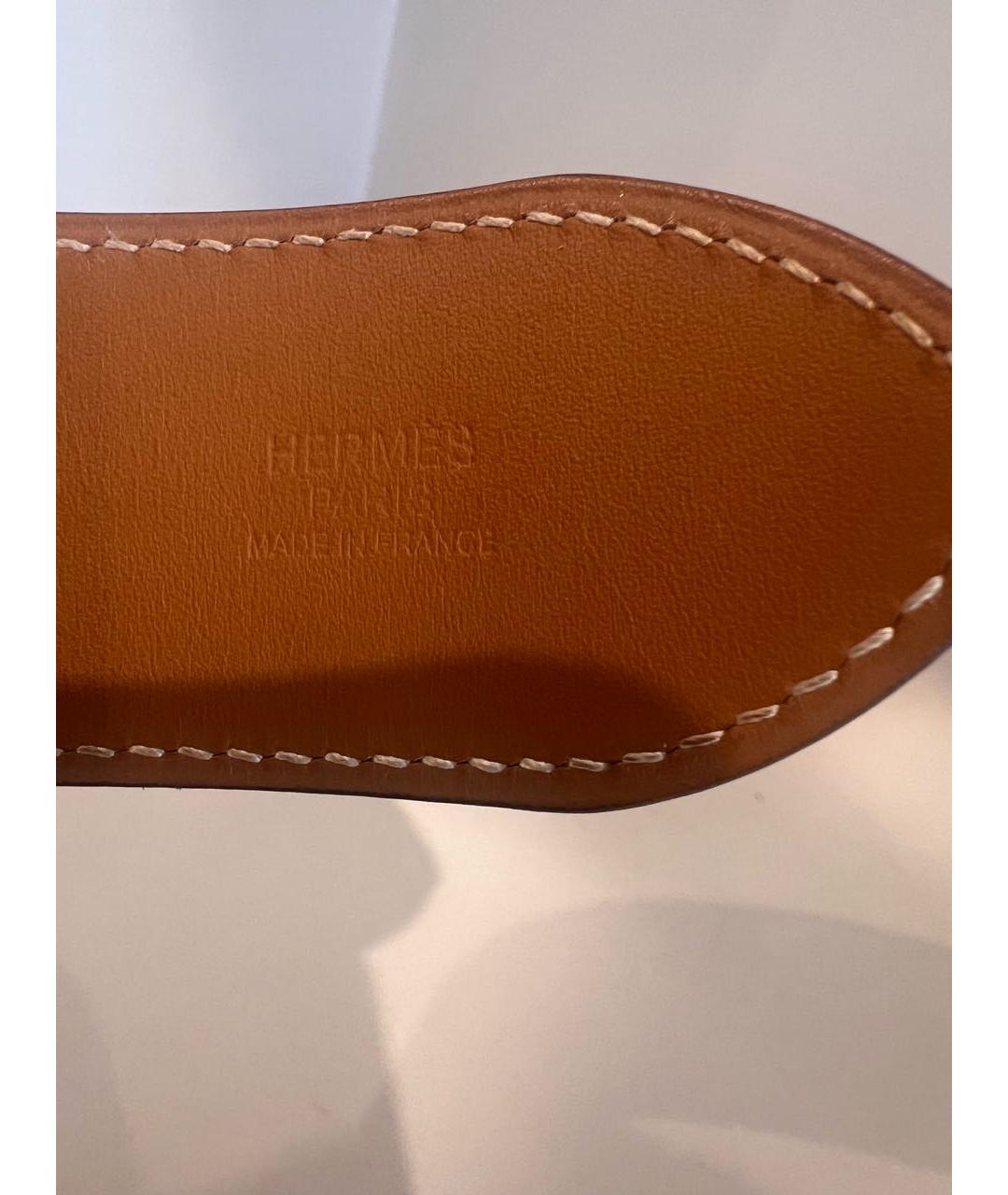 HERMES Коричневый кожаный ремень, фото 3