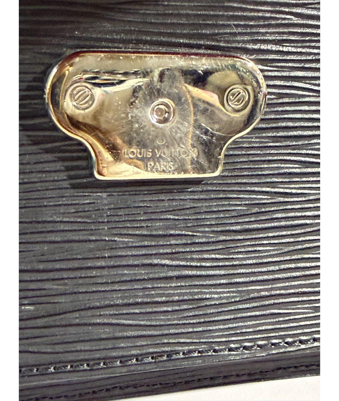 LOUIS VUITTON Черная кожаная сумка через плечо, фото 4