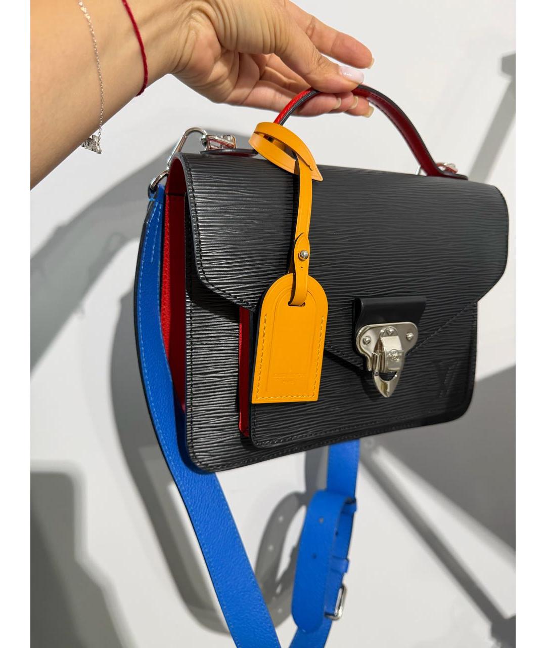 LOUIS VUITTON Черная кожаная сумка через плечо, фото 2