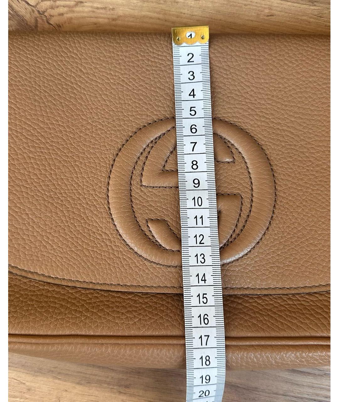 GUCCI Коричневая кожаная сумка через плечо, фото 6
