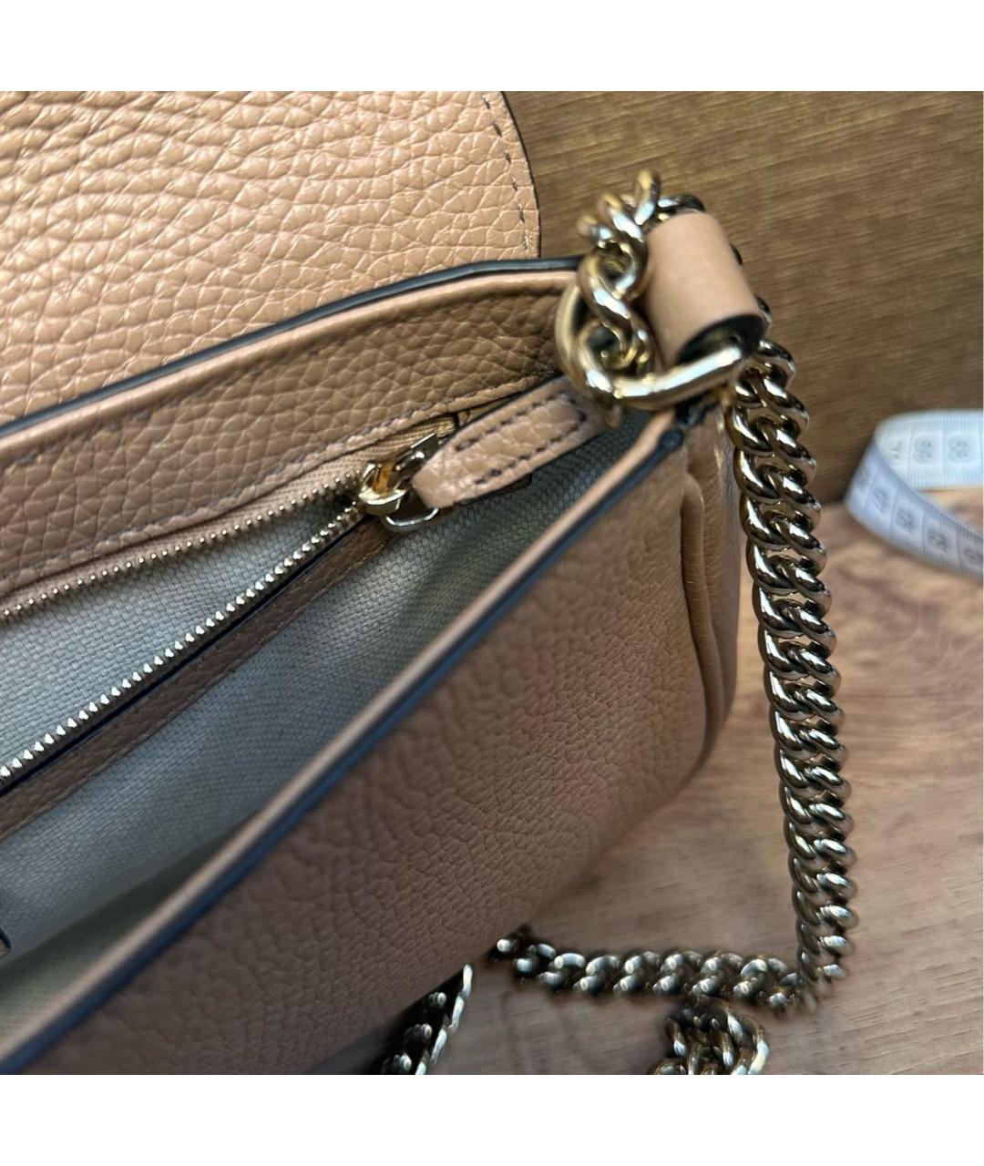 GUCCI Коричневая кожаная сумка через плечо, фото 4