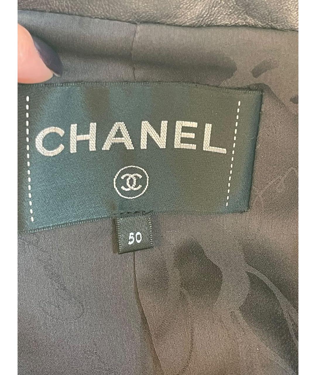 CHANEL Черная кожаная куртка, фото 3