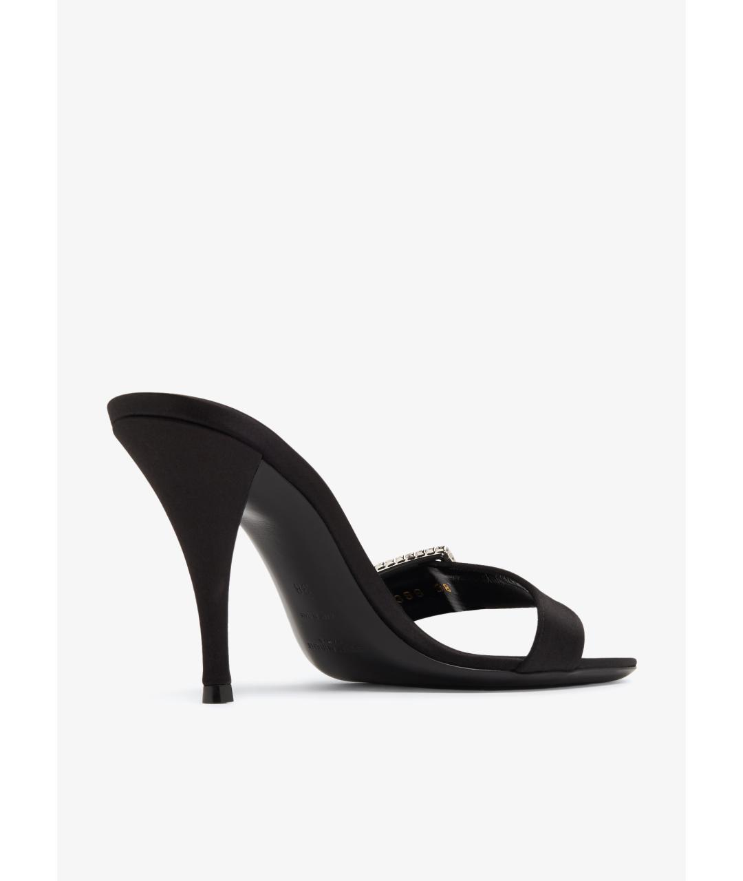 SAINT LAURENT Черные текстильные мюли, фото 6