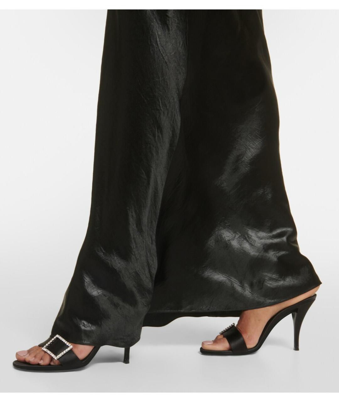 SAINT LAURENT Черные текстильные мюли, фото 8