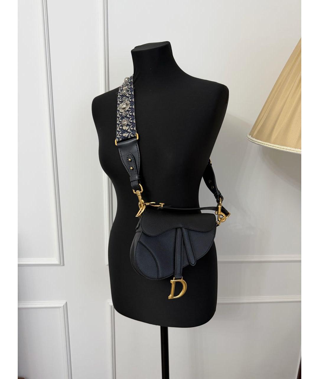 CHRISTIAN DIOR Черная кожаная сумка через плечо, фото 8
