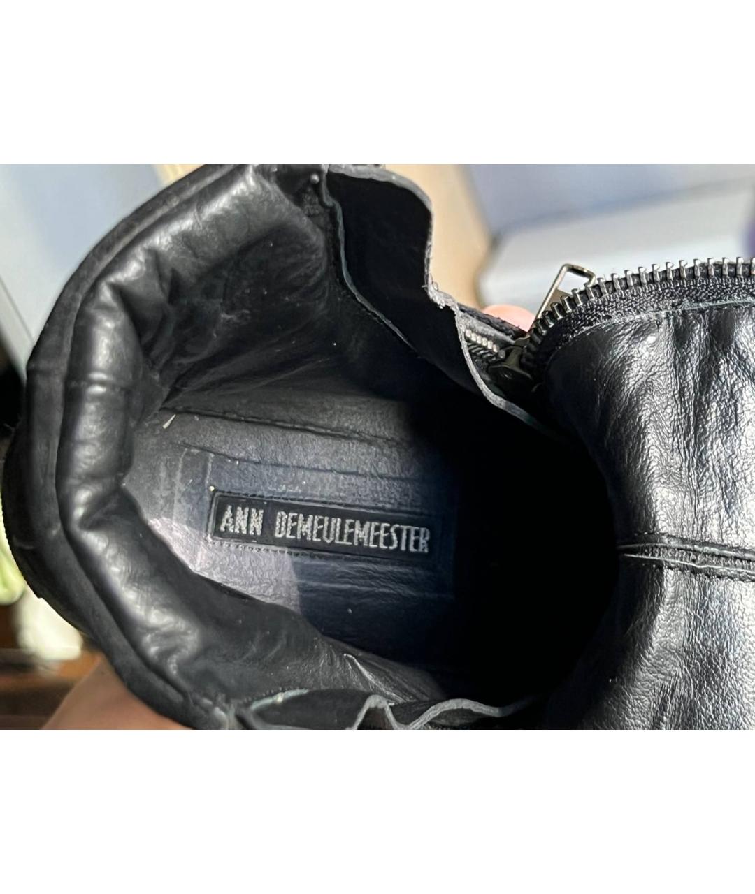 ANN DEMEULEMEESTER Черные замшевые кеды, фото 6