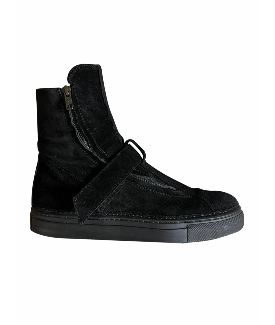 ANN DEMEULEMEESTER Черные замшевые кеды, фото 1