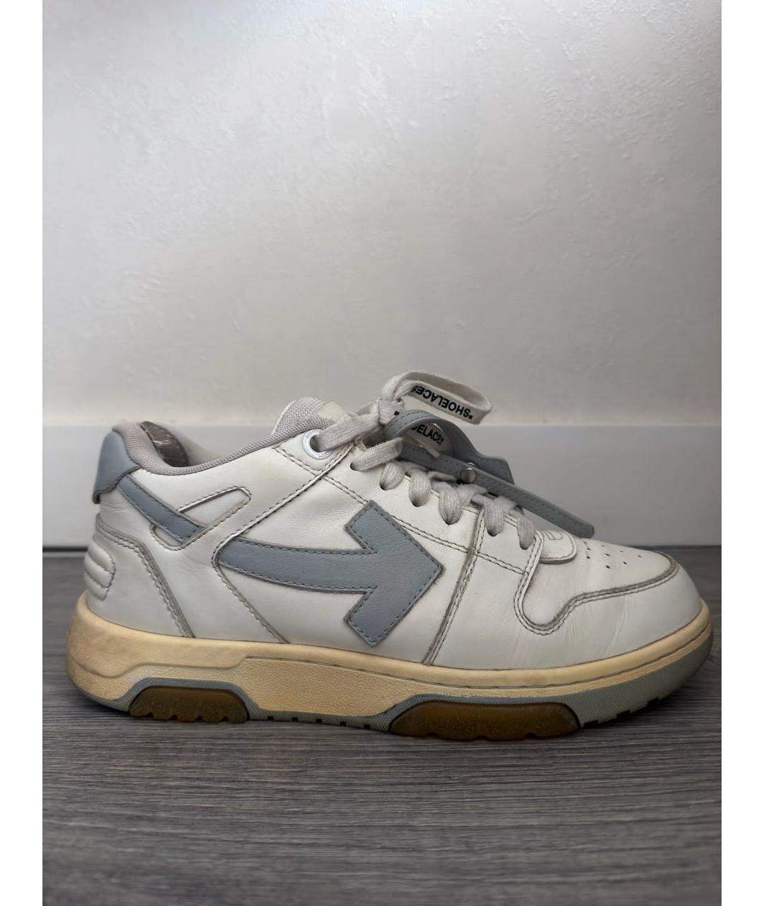 OFF-WHITE Белые кожаные кроссовки, фото 7
