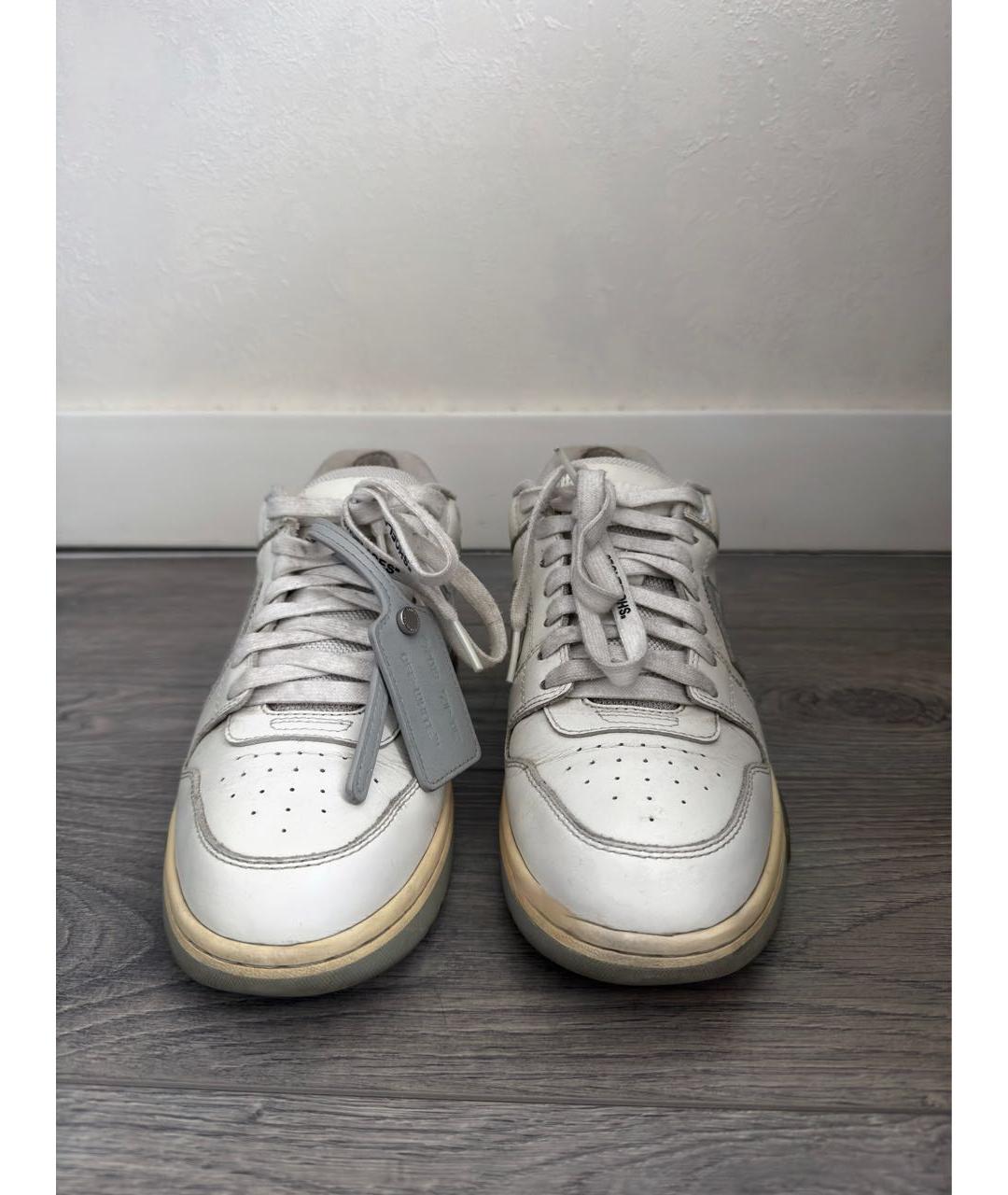 OFF-WHITE Белые кожаные кроссовки, фото 2