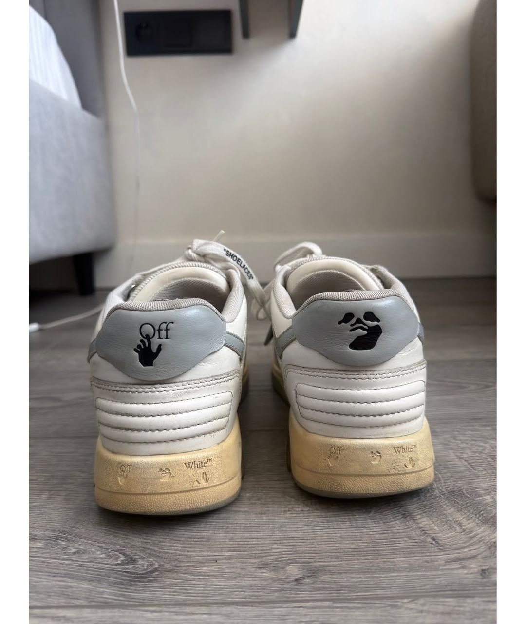 OFF-WHITE Белые кожаные кроссовки, фото 4