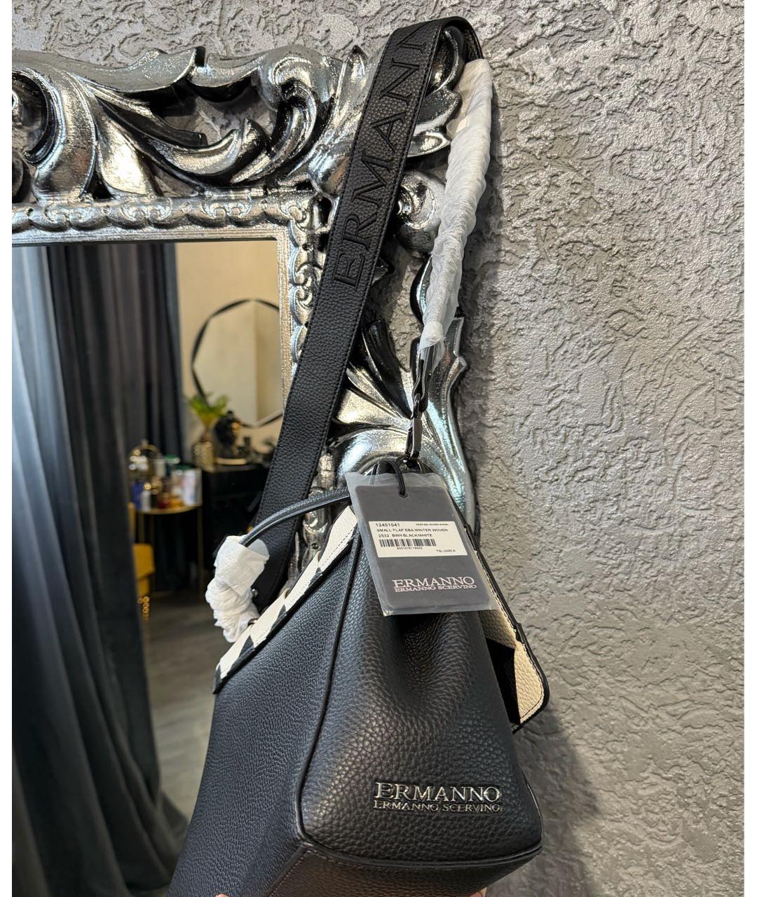 ERMANNO SCERVINO Черная сумка тоут из искусственной кожи, фото 7