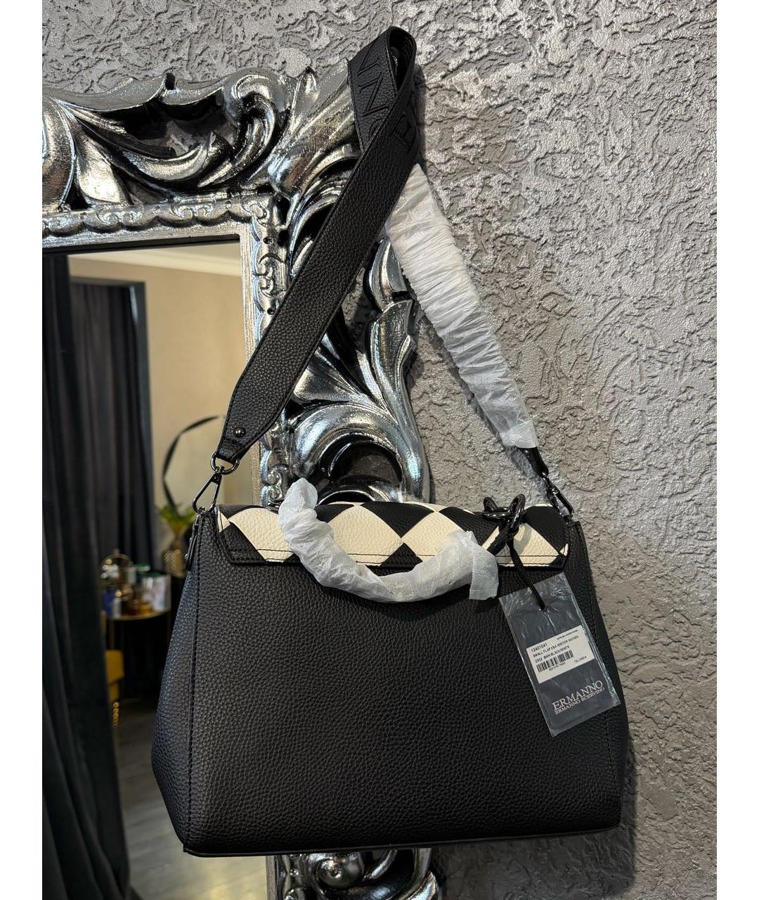 ERMANNO SCERVINO Черная сумка тоут из искусственной кожи, фото 5