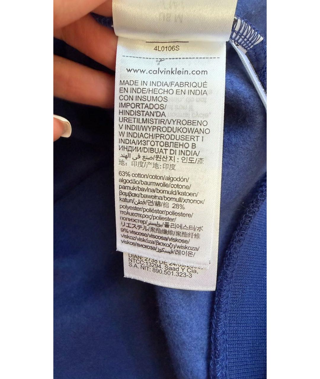 CALVIN KLEIN Синий хлопковый спортивный костюм, фото 7