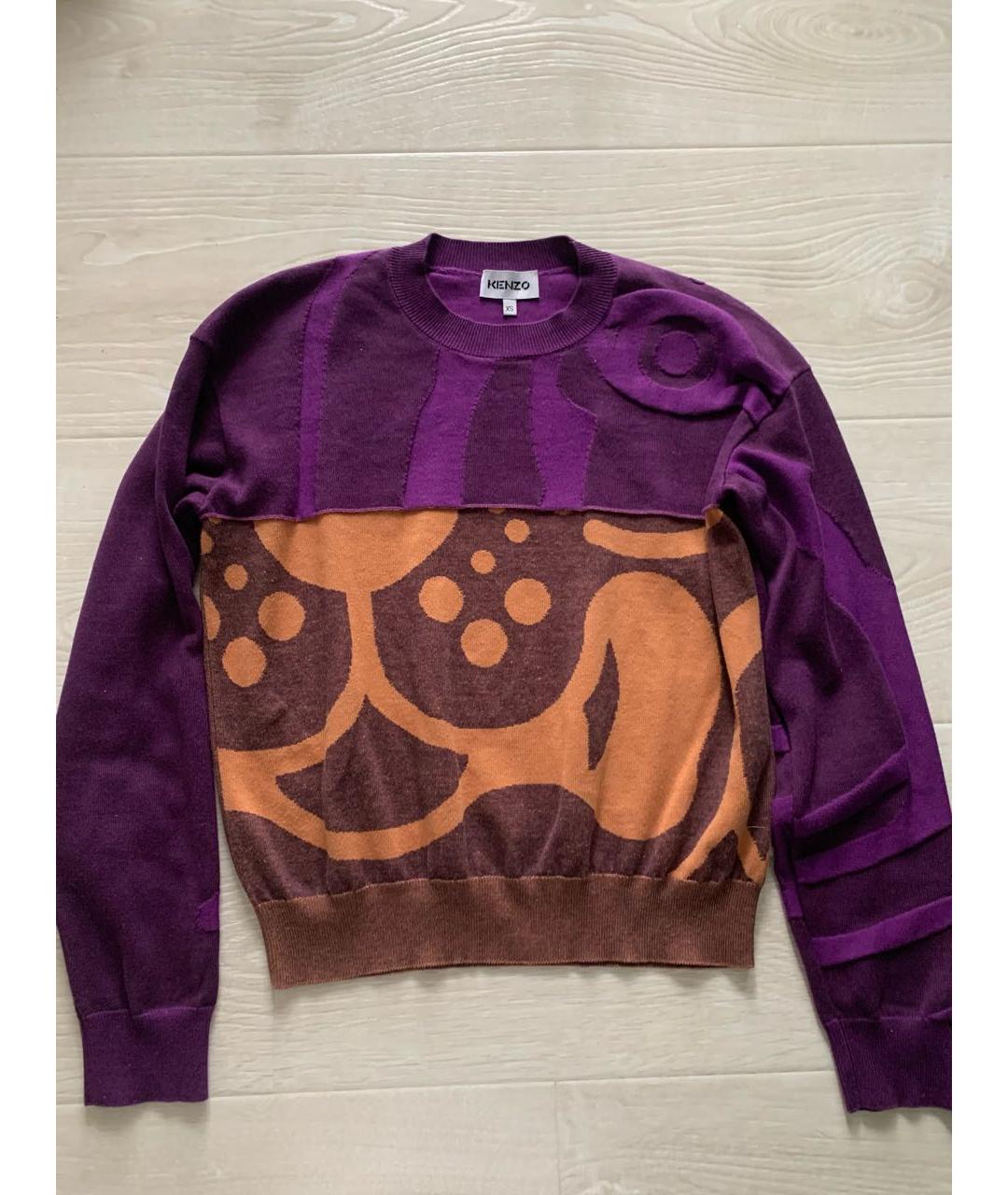 KENZO Фиолетовый хлопковый джемпер / свитер, фото 7