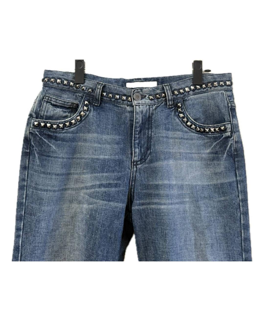 ERMANNO SCERVINO Синие хлопковые прямые джинсы, фото 3
