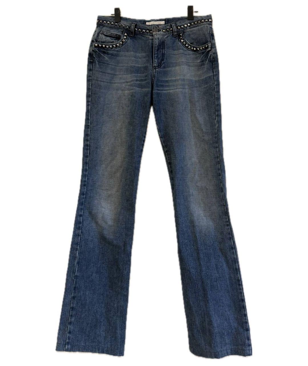 ERMANNO SCERVINO Синие хлопковые прямые джинсы, фото 7