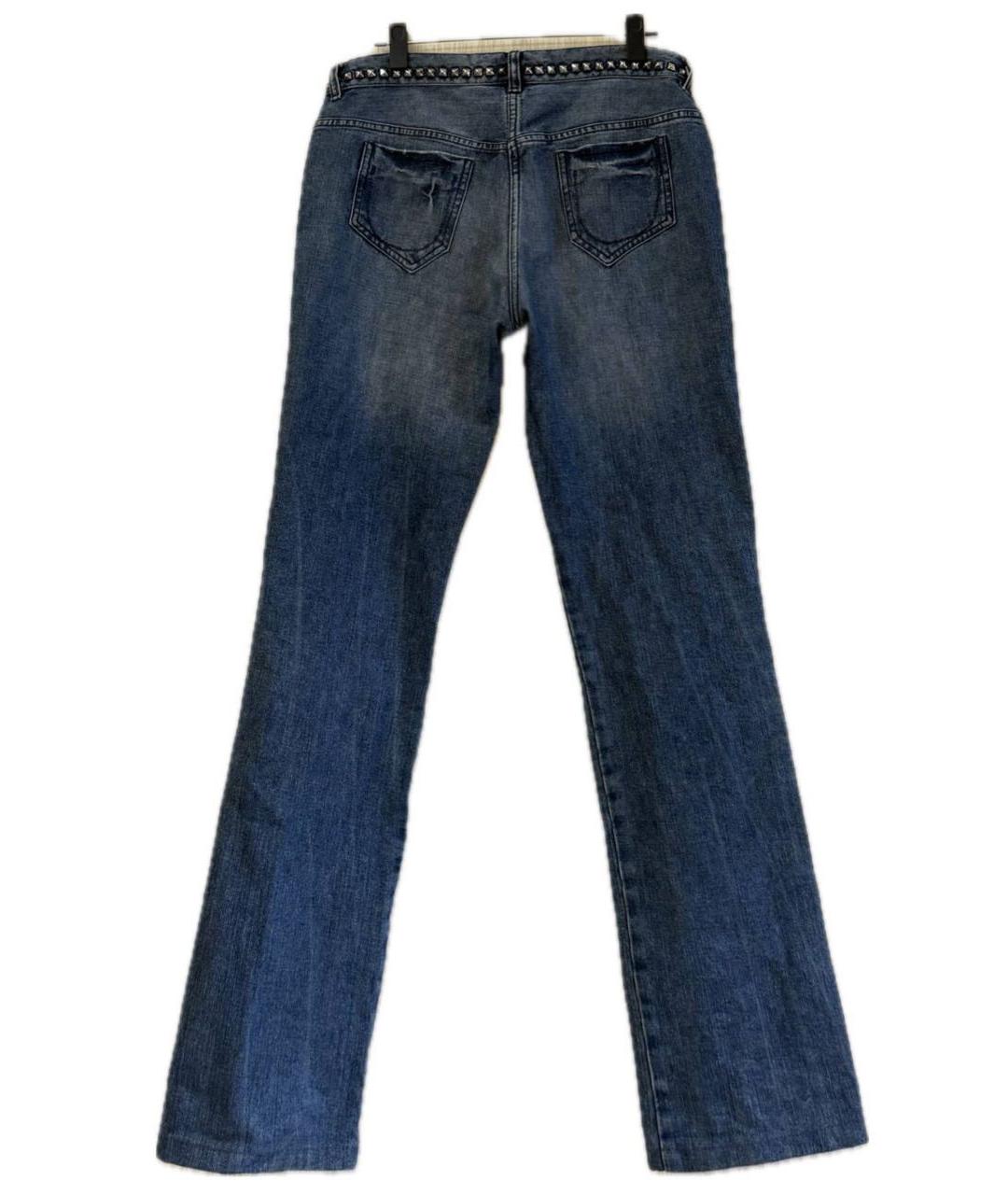 ERMANNO SCERVINO Синие хлопковые прямые джинсы, фото 4