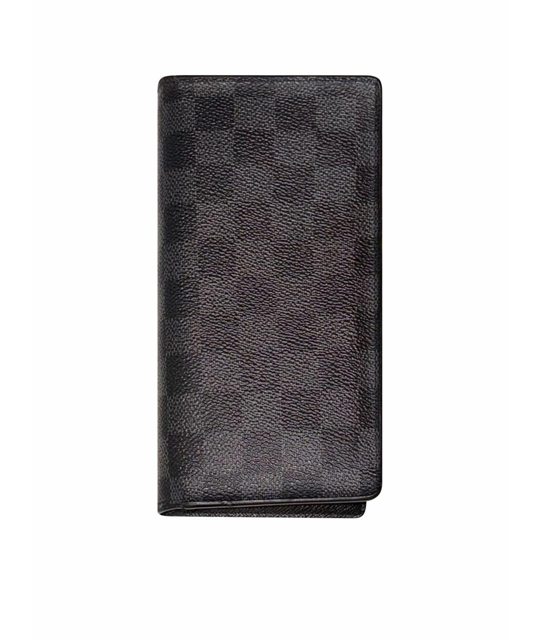 LOUIS VUITTON Черный кожаный кошелек, фото 1