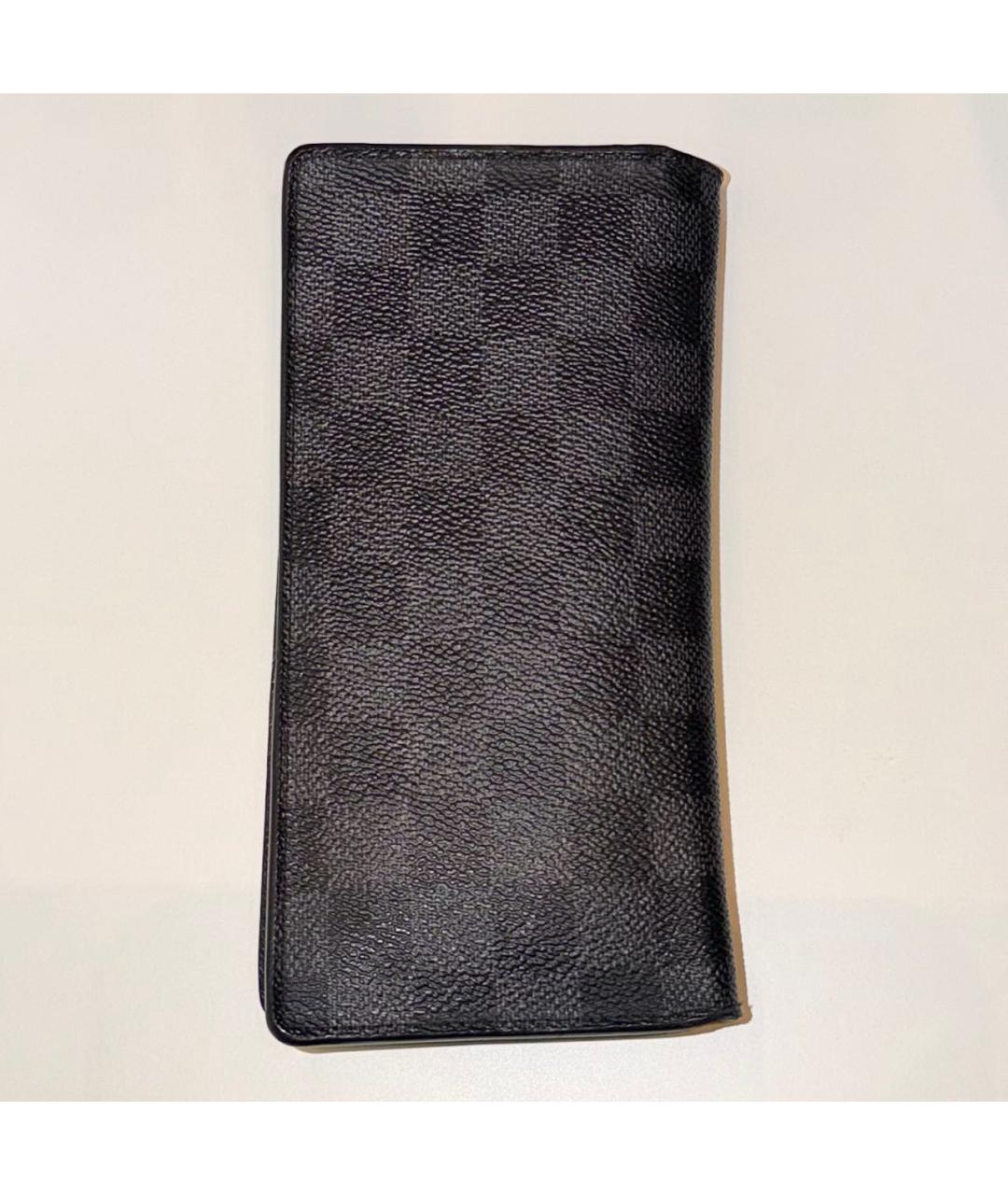 LOUIS VUITTON Черный кожаный кошелек, фото 4