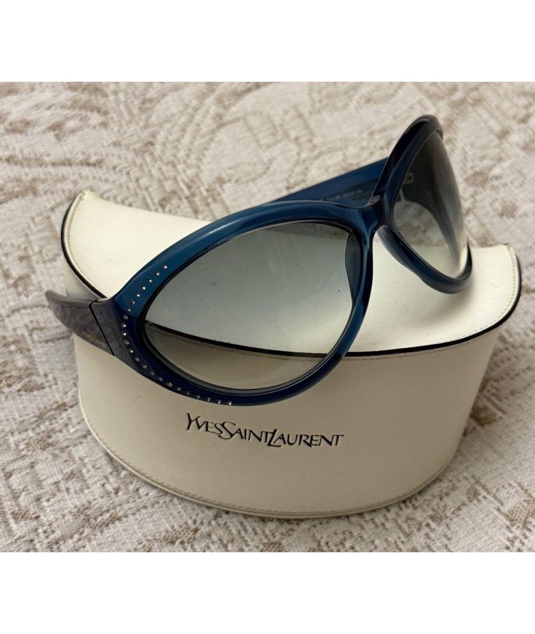 SAINT LAURENT Синие пластиковые солнцезащитные очки, фото 3
