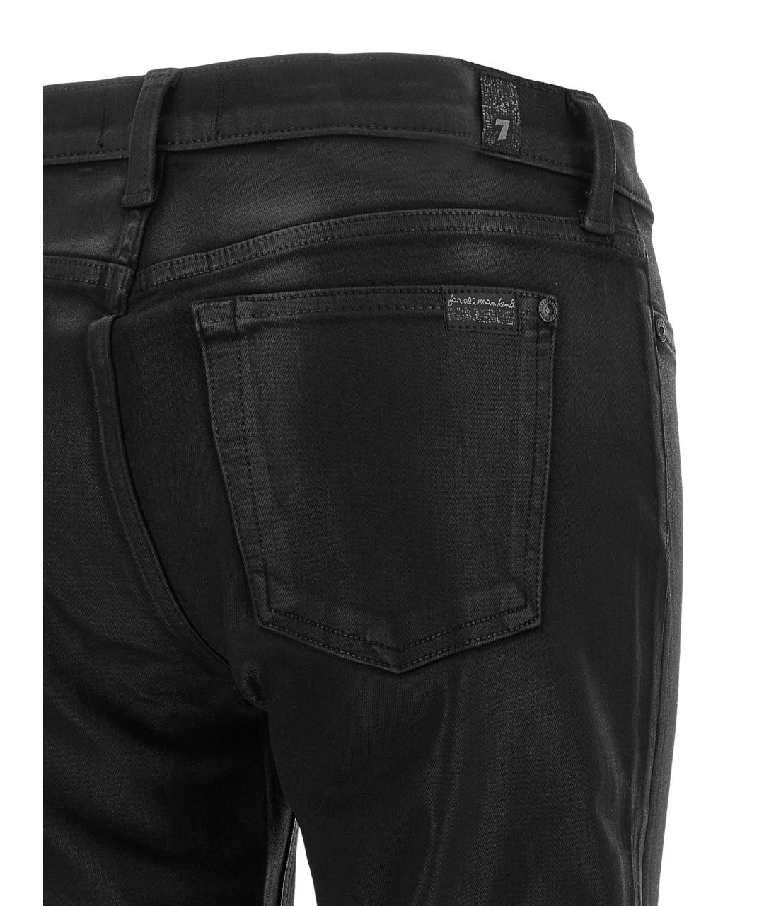 7 FOR ALL MANKIND Черные хлопковые прямые джинсы, фото 4