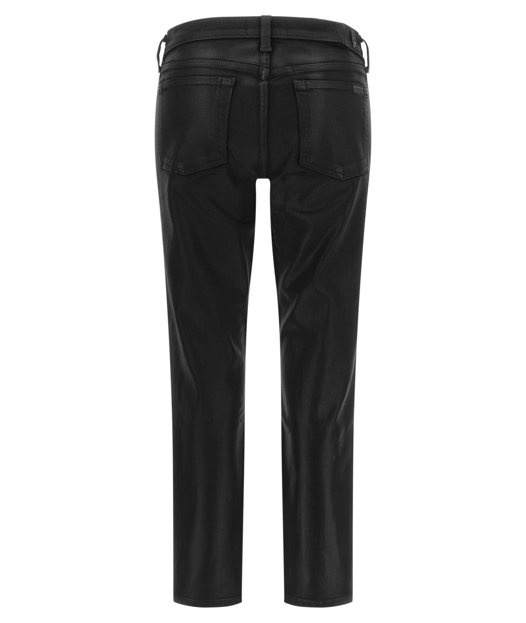 7 FOR ALL MANKIND Черные хлопковые прямые джинсы, фото 2