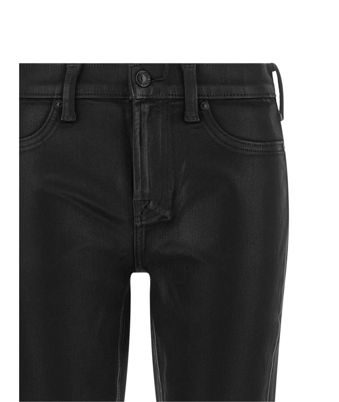 7 FOR ALL MANKIND Черные хлопковые прямые джинсы, фото 3