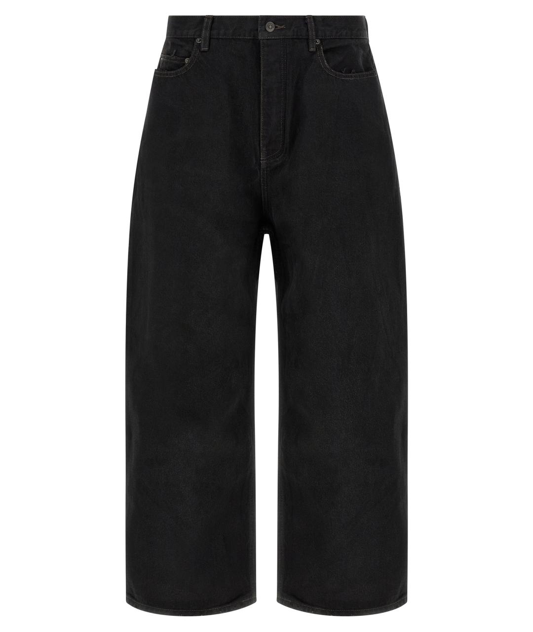 BALENCIAGA Черные хлопковые прямые джинсы, фото 1