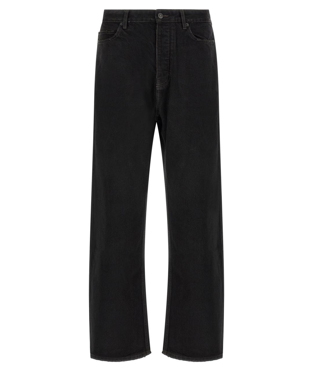 BALENCIAGA Черные хлопковые прямые джинсы, фото 1