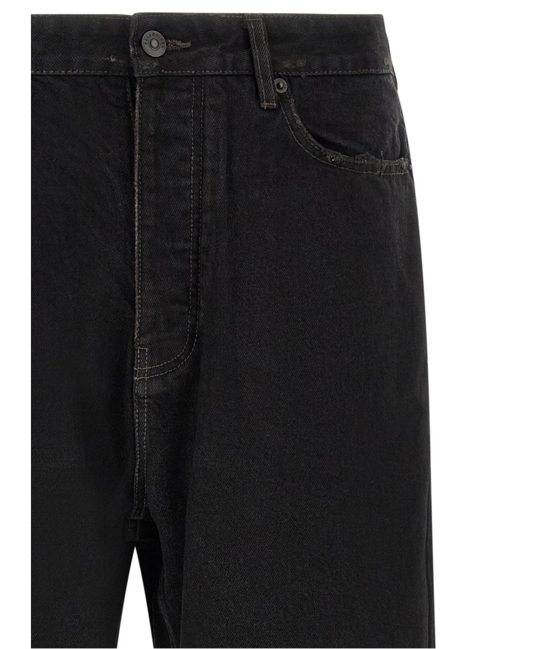 BALENCIAGA Черные хлопковые прямые джинсы, фото 3