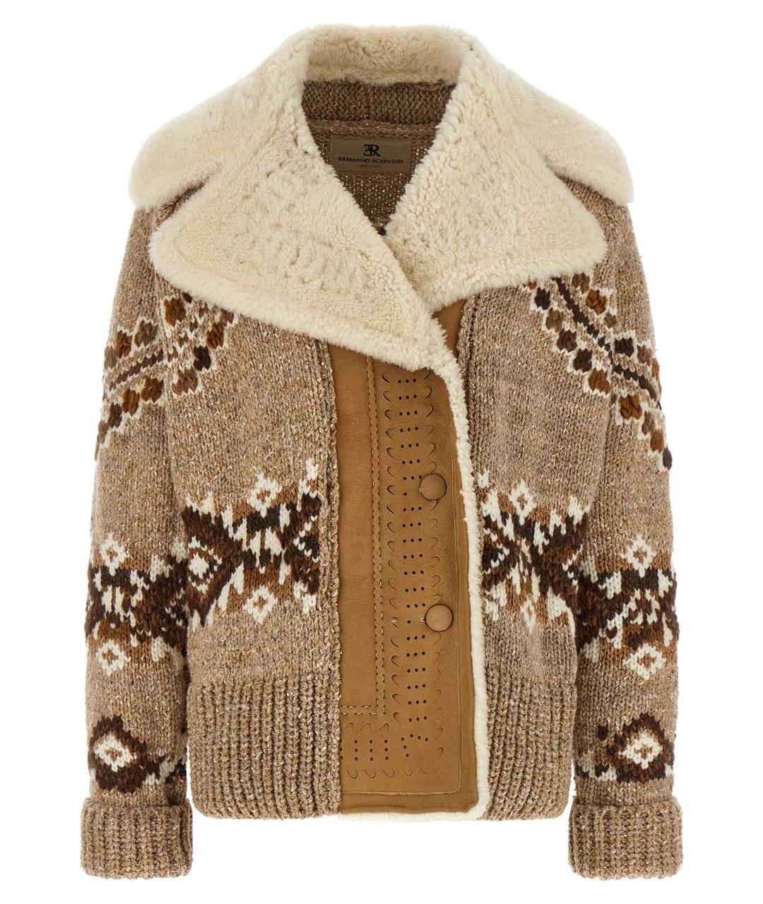 ERMANNO SCERVINO Бежевая шерстяная куртка, фото 1