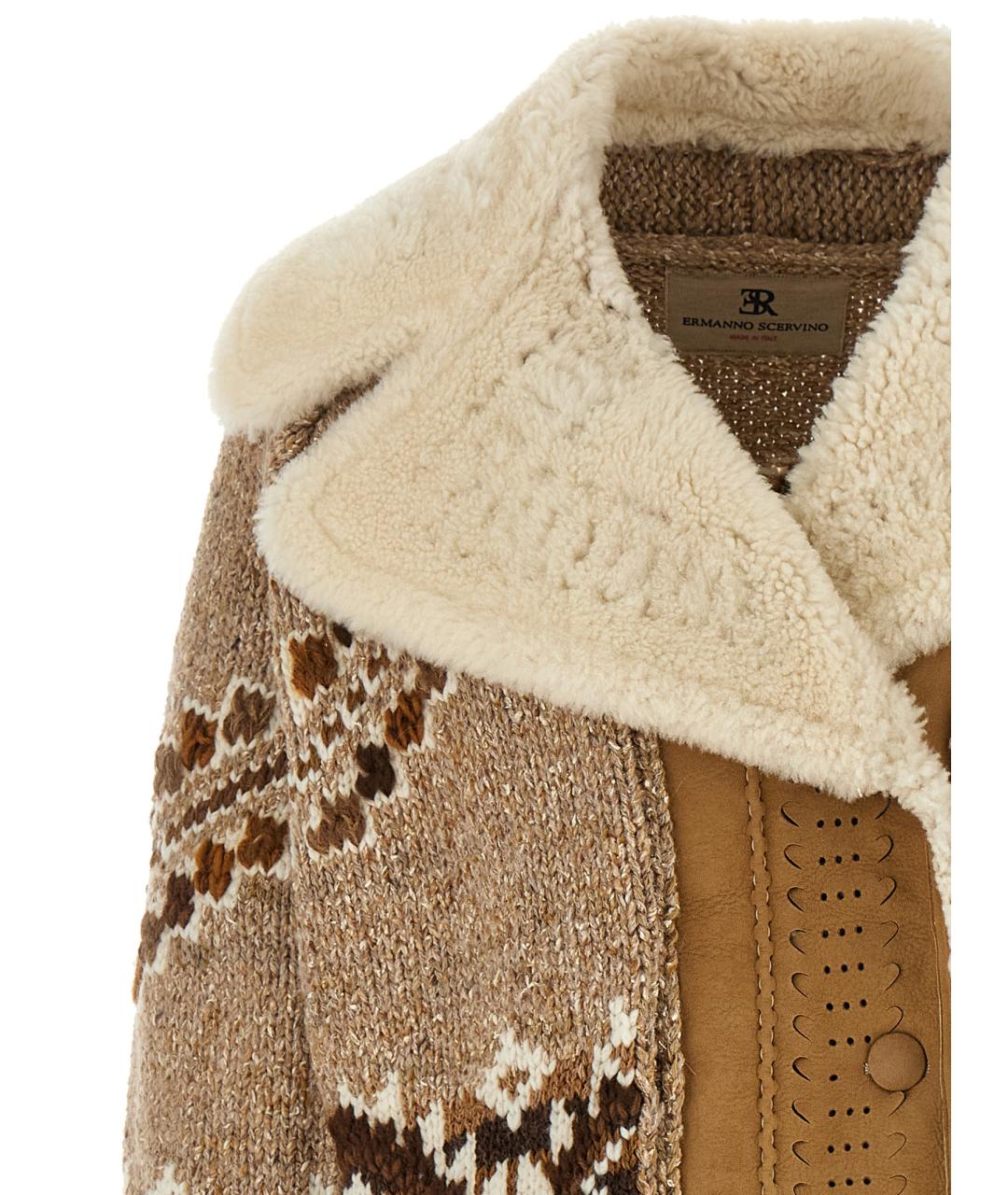 ERMANNO SCERVINO Бежевая шерстяная куртка, фото 3