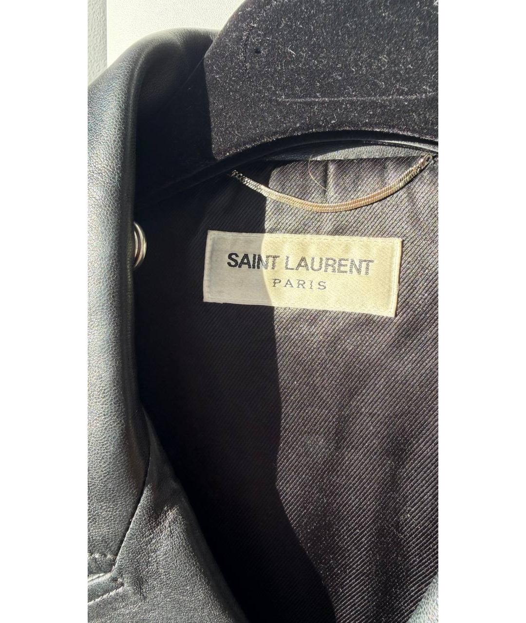 SAINT LAURENT Черная кожаная куртка, фото 3