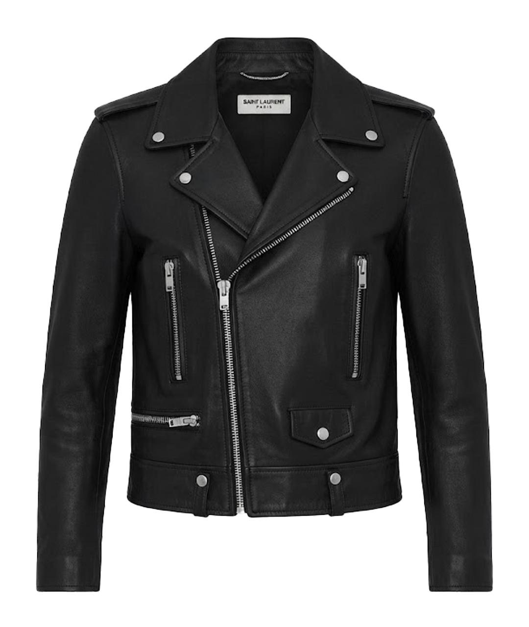 SAINT LAURENT Черная кожаная куртка, фото 1