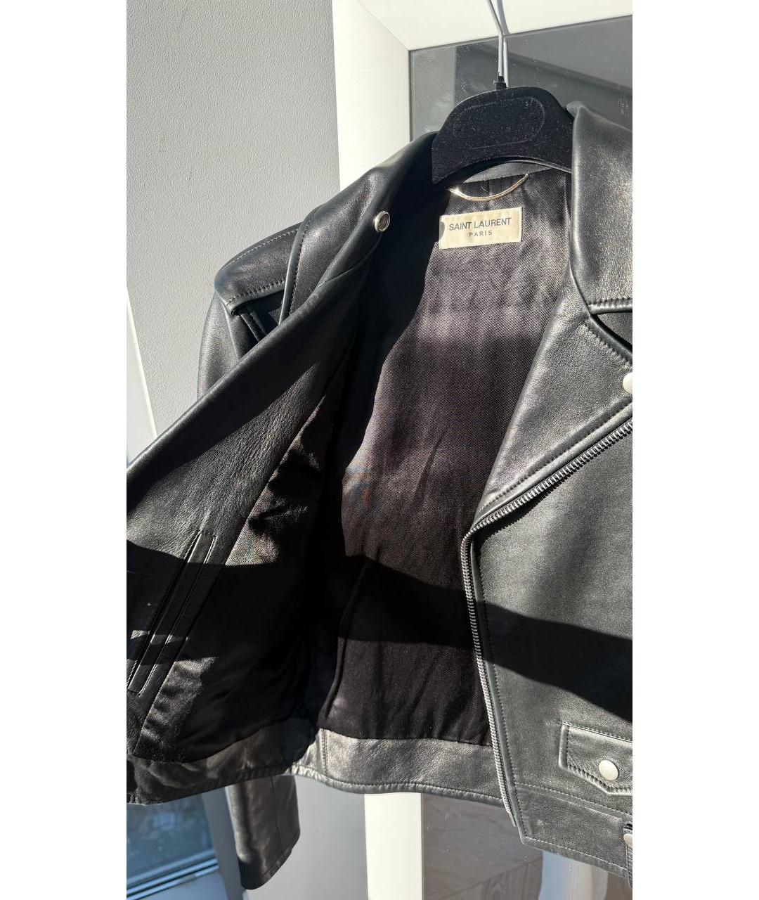 SAINT LAURENT Черная кожаная куртка, фото 5