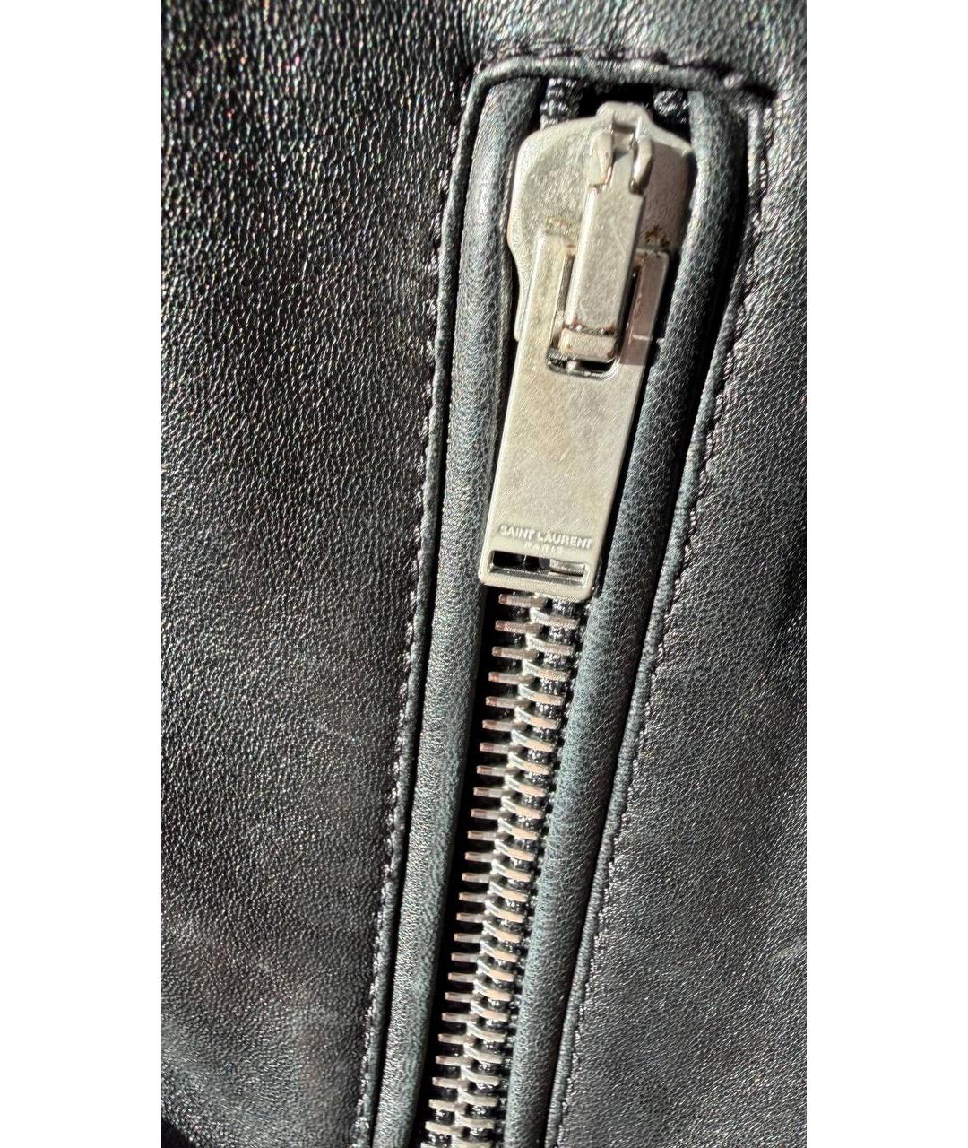 SAINT LAURENT Черная кожаная куртка, фото 4