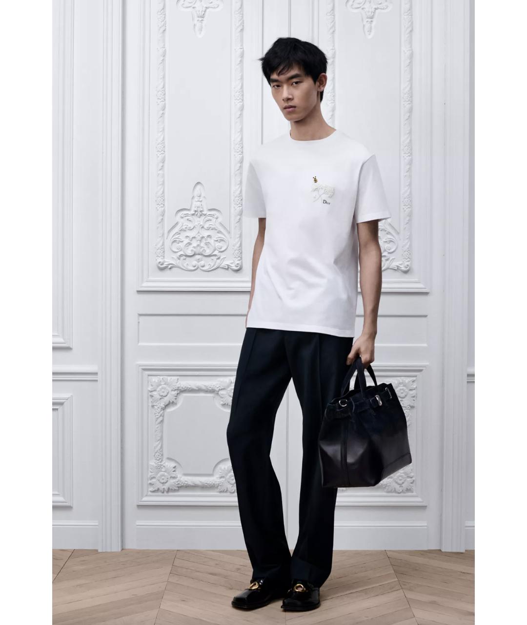 CHRISTIAN DIOR Белая хлопковая футболка, фото 3