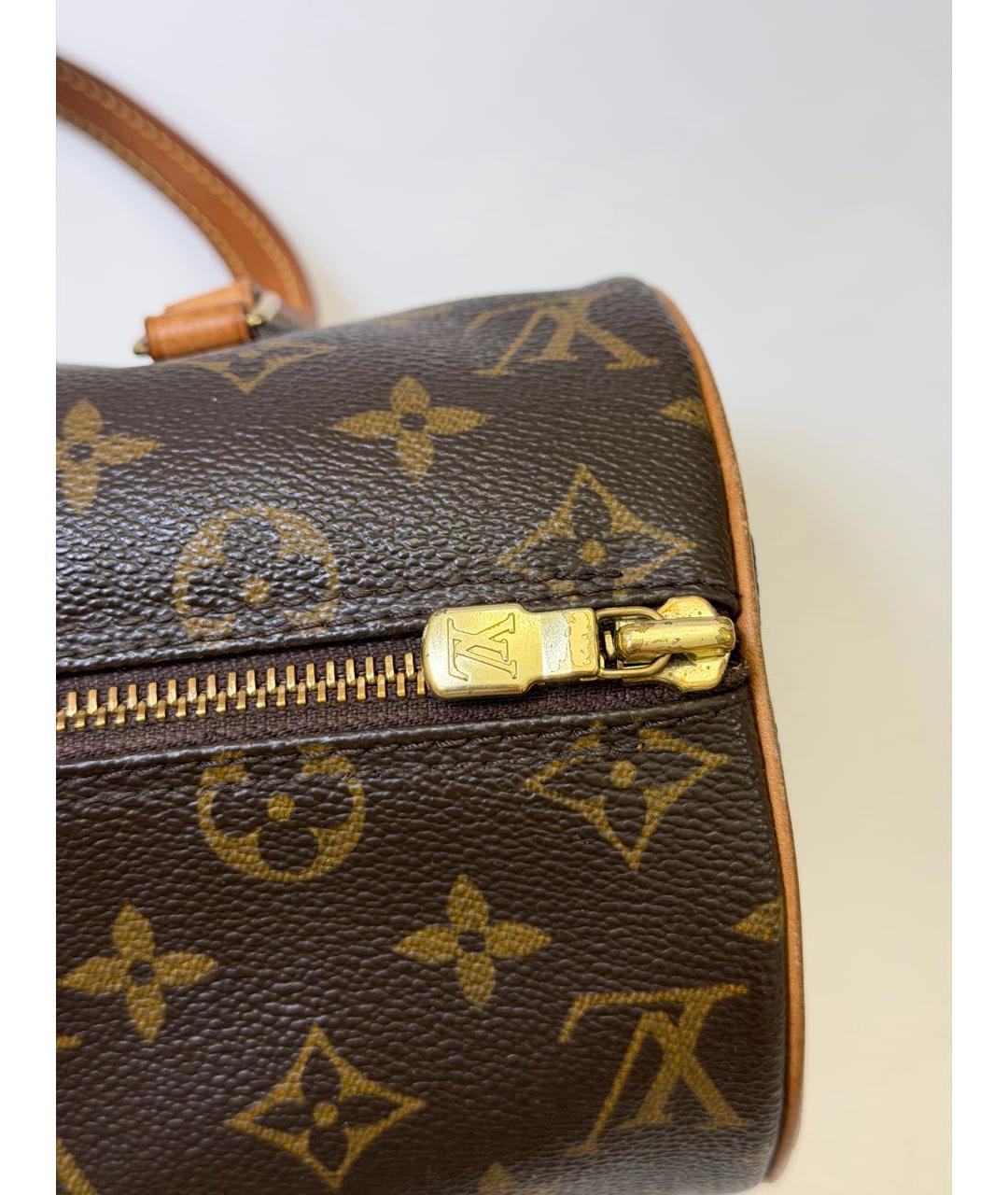 LOUIS VUITTON Коричневая сумка с короткими ручками из канвы, фото 5
