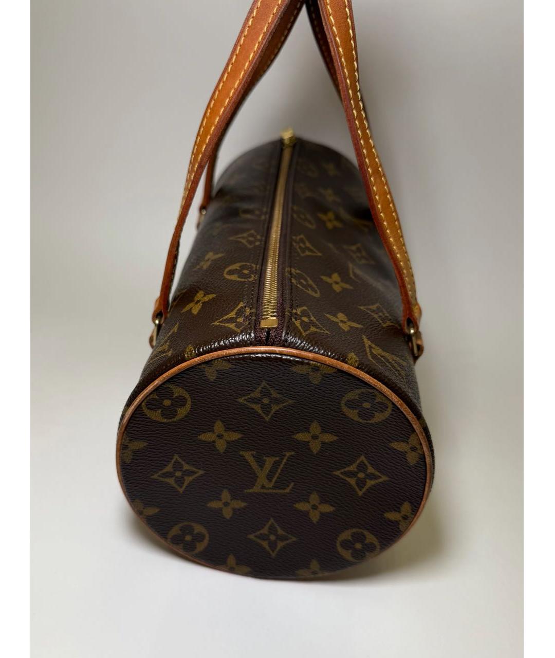LOUIS VUITTON Коричневая сумка с короткими ручками из канвы, фото 3