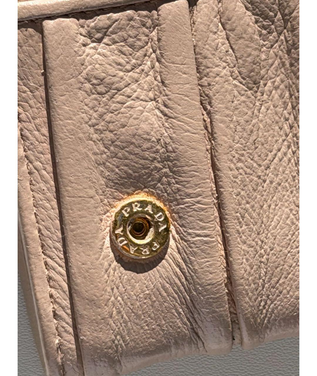 PRADA Бежевый кожаный кошелек, фото 6