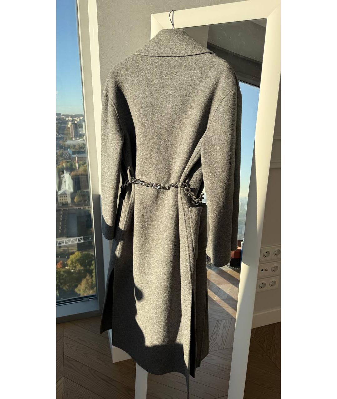 ERMANNO SCERVINO Серое шерстяное пальто, фото 2