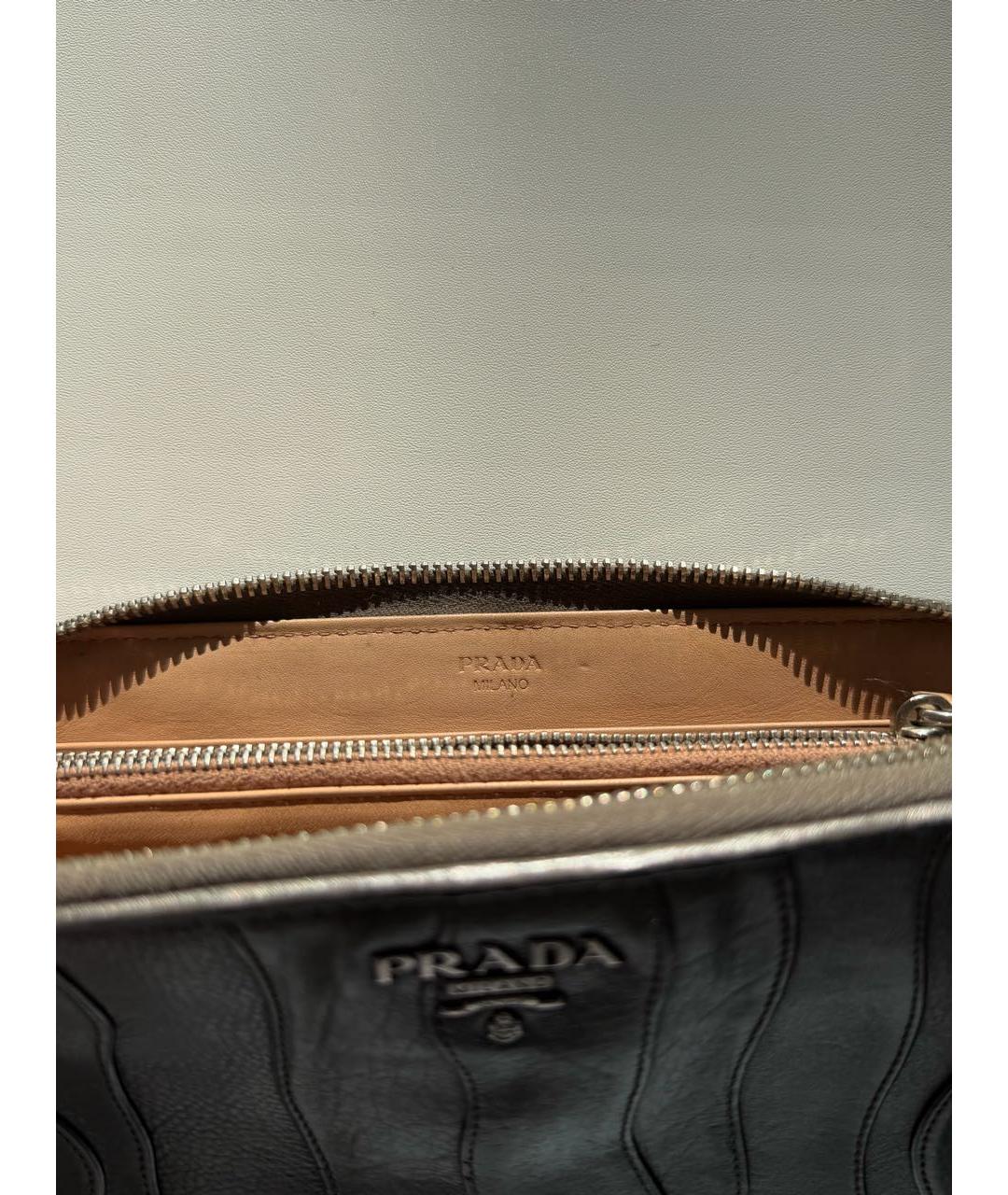 PRADA Антрацитовый кожаный кошелек, фото 5