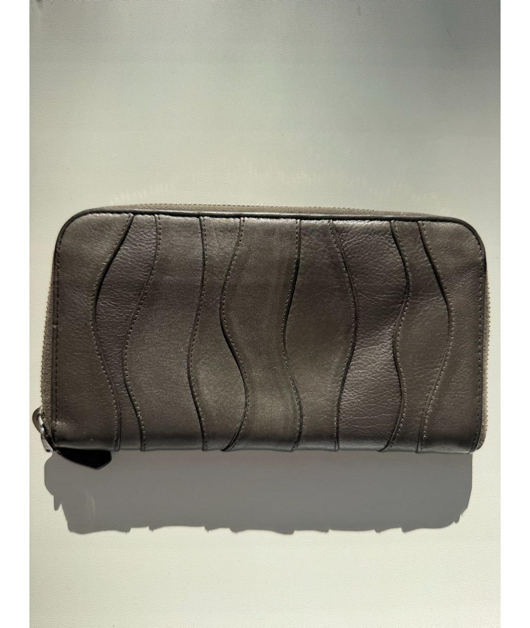 PRADA Антрацитовый кожаный кошелек, фото 3