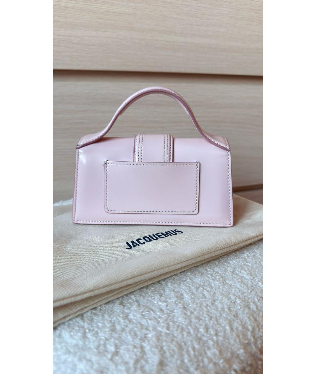 JACQUEMUS Розовая кожаная сумка через плечо, фото 3
