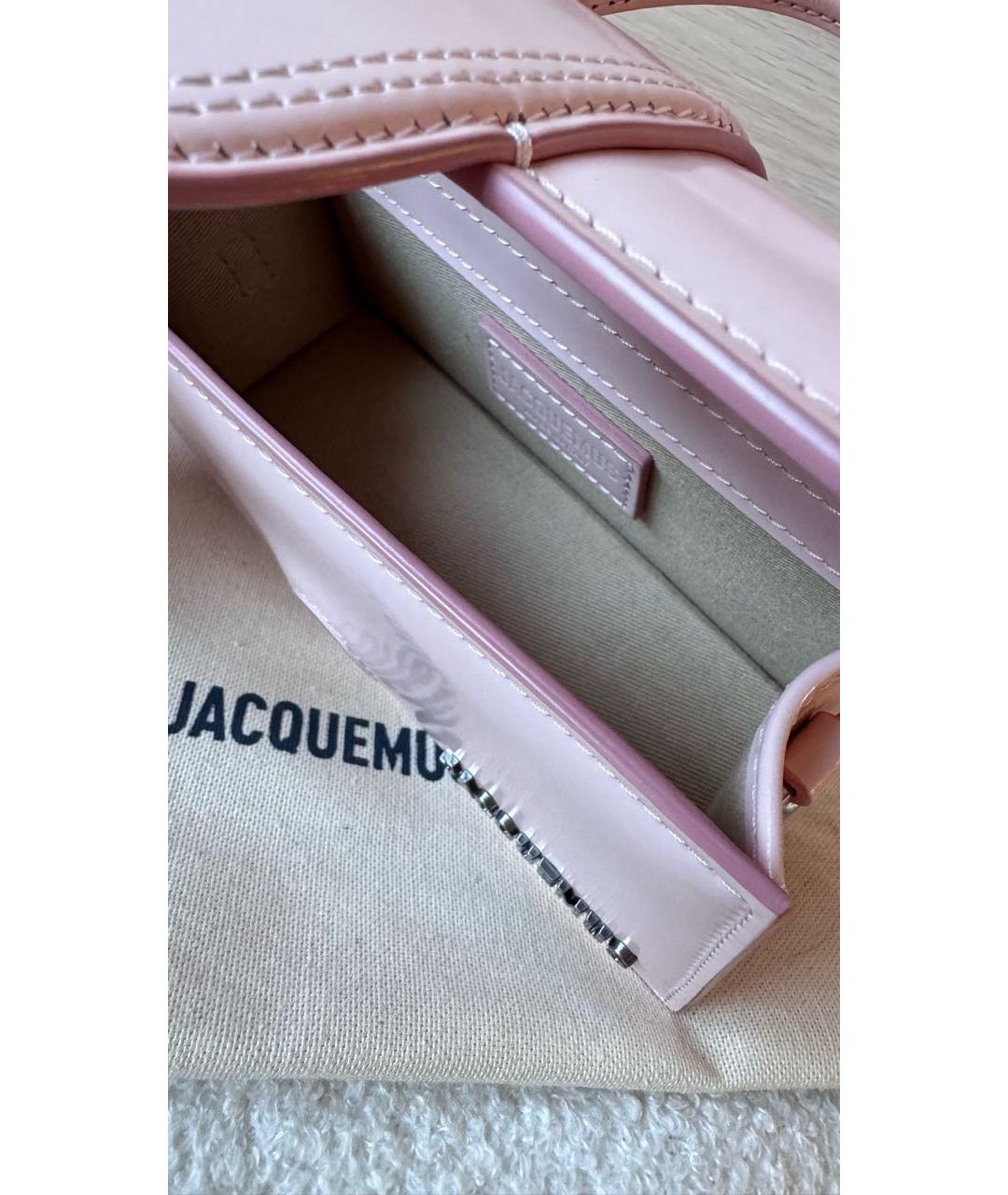 JACQUEMUS Розовая кожаная сумка через плечо, фото 4