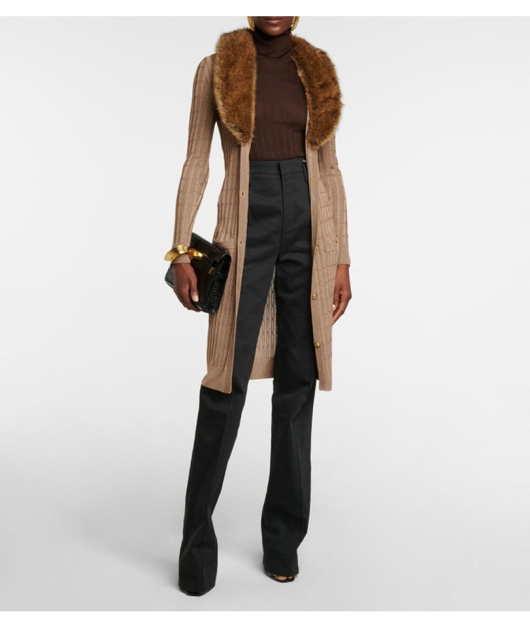 SAINT LAURENT Коричневое коктейльное платье, фото 3