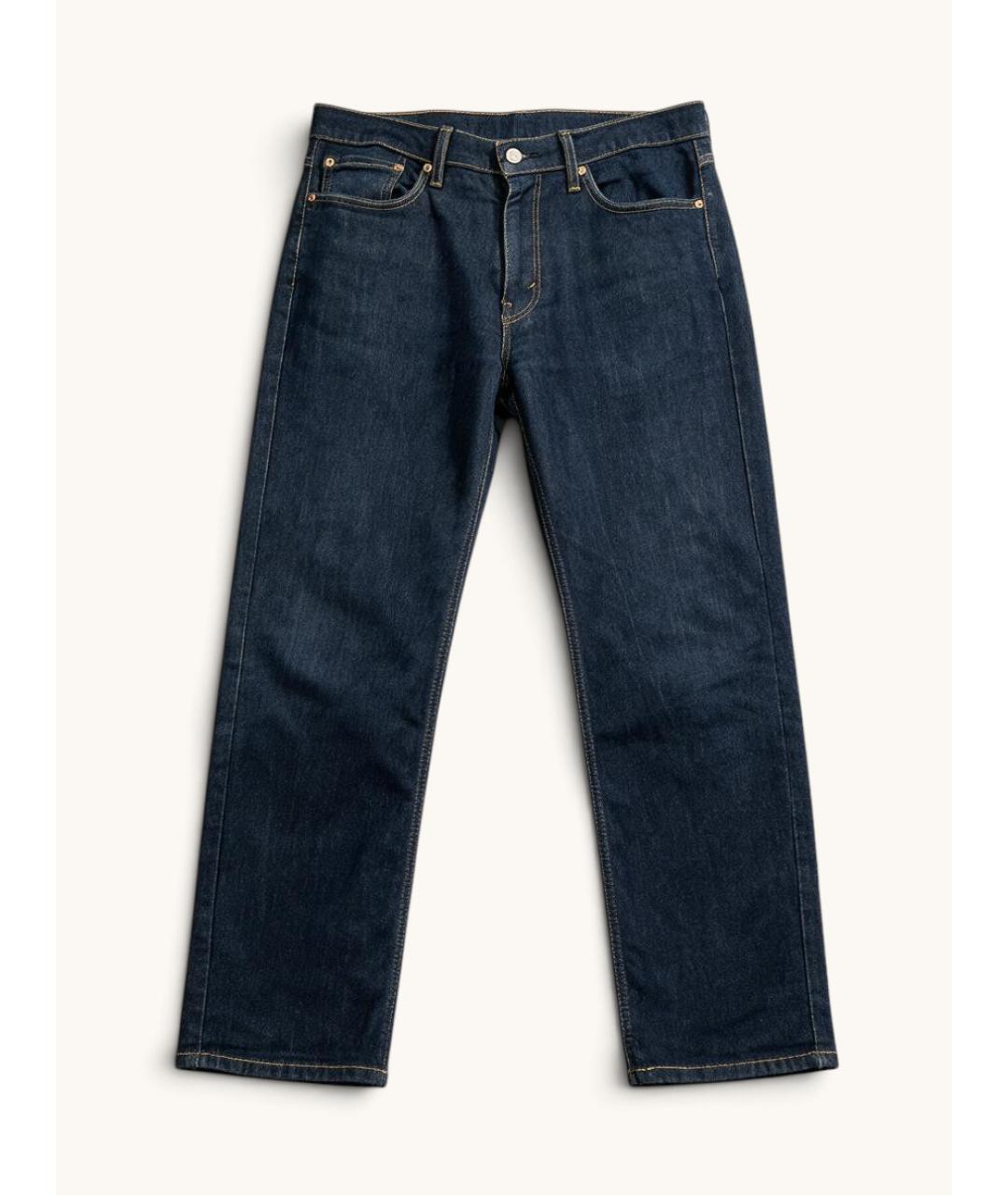 LEVI'S Темно-синие хлопковые прямые джинсы, фото 7