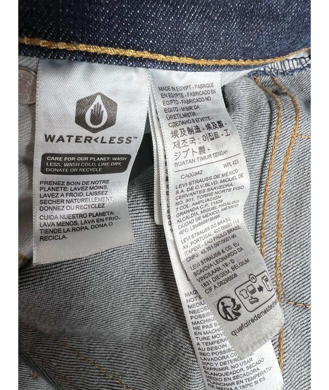 LEVI'S Темно-синие хлопковые прямые джинсы, фото 6